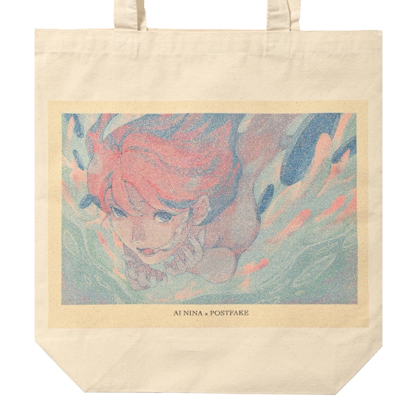 AI NINA × POST-FAKE / GLITTER TOTE BAG